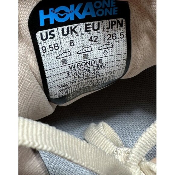 Hoka One One Bondi 8 Womens Size 9.5 Cream Vanilla Running Shoe Sneaker 1127952 - Picture 8 of 9